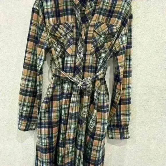 Women’s button up plaid midi dress size S - Picture 4 of 5